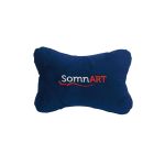 Pernă pentru tetieră auto Somnart, albastră, ergonomicǎ, 32x23 cm