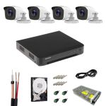 Sistem supraveghere Hikvision, 4 camere 5MP, Infrarosu 20m, DVR, HDD 500GB, Accesorii montaj inlcuse, Vizualizare imagini pe mobil SafetyGuard Surveillance