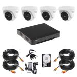 Sistem supraveghere Hikvision HiWatch, 4 camere, 5MP, Infrarosu 20m, DVR 4 canale, HDD 500GB, Accesorii montaj SafetyGuard Surveillance