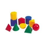 Set educativ corpuri geometrice din plastic 3D, 10 piese