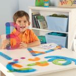 Joc educativ de construit alfabetul, 60 piese colorate