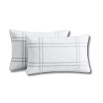 Set 2 perne matlasate Somnart Grid Confort 50x70 cm, albe