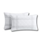Set 2 perne matlasate Somnart Grid Confort 50x70 cm, albe