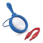 Set pentru explorat pentru copii cu lupa 4,5x si penseta educativa