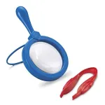 Set pentru explorat pentru copii cu lupa 4,5x si penseta educativa