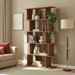 Bibliotecă Gäljami cu 5 polițe, finisaj nuc, 180x100x35 cm