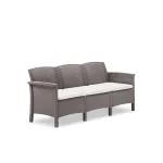 Canapea de grădină Venus cu 3 locuri, efect rattan, cappuccino