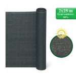 Plasa de umbrire, HDPE, UV, 150 g/mp, grad umbrire 90%, antracit, 2x25 m, Strend Pro GartenVIP DiyLine