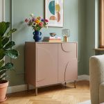 Comodă living Holea cu 2 uși, maro mocha, 75x70x34 cm