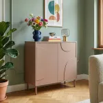 Comodă living Holea cu 2 uși, maro mocha, 75x70x34 cm