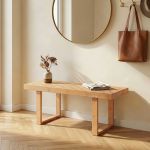 Banca pentru pantofi Aarela din bambus, naturala, 91 x 40,5 x 38 cm