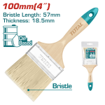 Pensula de vopsea TOTAL 100 mm cu maner din lemn pentru acoperire uniforma