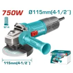 Polizor unghiular TOTAL 115 mm, 750W, filet M14, gama industriala