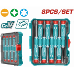 Set 8 surubelnite de precizie TOTAL CR-V magnetice, cu trusa