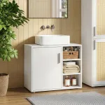 Dulap baie sub lavoar Kulaik, alb, 51x60x32 cm, cu rafturi