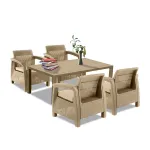 Set mobilier de grădină Curver Corfu Duo cu masă Melody, 4 locuri