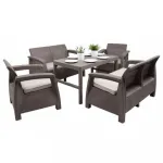 Set mobilier de grădină Curver Corfu Large Lyon 6+1, cappuccino