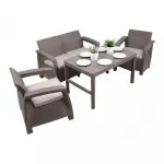 Set mobilier de grădină Curver Corfu Lyon 4+1, cappuccino