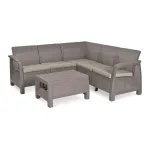 Set mobilier de grădină Curver Corfu Relax cappuccino cu perne nisip