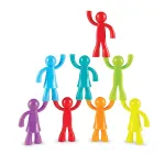 Joc de logica Buddy Builders cu 32 piese colorate pentru motricitate fina