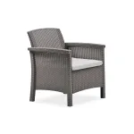 Scaun de grădină Venus din plastic cappuccino cu efect rattan