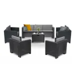 Set mobilier de grădină Leziter City II Large, 7 locuri, grafit