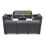 Set mobilier de grădină Leziter City Large, 8 locuri, grafit