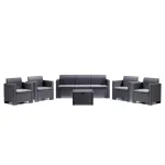 Set mobilier de grădină Leziter Nero II Large, 7 locuri, grafit