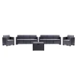 Set mobilier de grădină Leziter Nero Large, 8 locuri, grafit