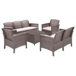 Set mobilier de grădină Leziter Venus Large, 7 locuri, cappuccino