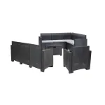 Set mobilier de grădină colțar Nero VII, 9 locuri, grafit, Leziter