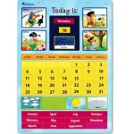 Calendar magnetic educativ pentru copii, 51 piese, 4-8 ani