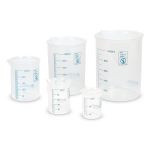 Set pahare gradate pentru laborator, 5 volume, plastic rezistent