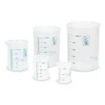 Set pahare gradate pentru laborator, 5 volume, plastic rezistent