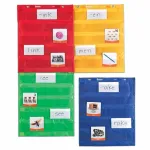 Set 4 panouri magnetice educative cu buzunare pentru activitati scolare