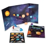 Set activități educative despre spațiu cu rachetă 3D și puzzle, 4 ani+