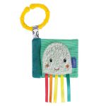 Cărticică textilă pentru bebeluși cu caracatiță colorată și oglindă