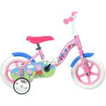 Bicicletă pentru copii 10 inch Peppa Pig, cu roți ajutătoare
