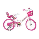 Bicicleta pentru copii 14 inch Unicorn cu roti ajutatoare si cosuri