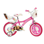 Bicicletă pentru copii 16 inch Barbie roz cu roți ajutătoare