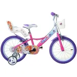 Bicicletă pentru copii 16 inch Winx cu roți ajutătoare și coșulețe