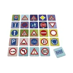 Joc de memorie educativ cu semne de circulatie, 48 carduri, Dino