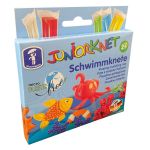 Plastilina plutitoare pentru copii, 5 culori, modelaj in apa, 2+