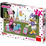 Puzzle Minnie si Daisy cu 24 piese din carton rezistent pentru copii