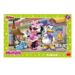 Puzzle Minnie si Daisy la plimbare, 15 piese, carton rezistent, 3+ ani