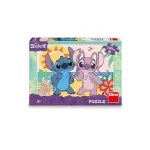 Puzzle XL cu Stitch si Angel la plaja, 100 piese mari, 5 ani+