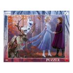 Puzzle cu ramă Frozen II, 40 piese, din carton rezistent, 4 ani+