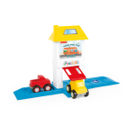 Set de constructie La plimbare cu 2 masinute si casuta, 18 piese