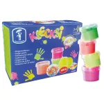 Vopsea pentru pictura cu degetele pentru copii, 4 culori neon