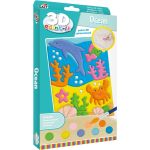 Set pictura 3D Oceanul pentru copii, cu 10 culori si pensula